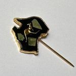 Kangaroo / Australia Country Black Enamel Gold Tone Lapel Stick Pin Photo 0