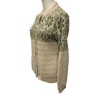 Alps Women's Apparel Wool Blend Fair Isle Knit Cardigan Sweater Button Up Sz S Green Photo 2