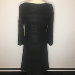 Sharagano  Black Pattern A-Line Lined Mid-Sleeve Dress 4 Photo 6