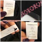 THAKOON ADDITION BLACK SILK DRESS WITH LAMBSKIN LEATHER TRIM AND RED PATTERN (6) Photo 11