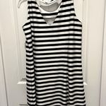 Black and White Striped Sleeveless Dress Size L Photo 2