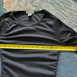 Black Fitted Long Sleeve Tie Front Lace Blouse Ribbed SZ S Stretch Crew Top Y2K Photo 10