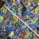 Vintage Butterfly Jean Jacket Multicolor Colorful Women's Jacket crop Blue Size M Photo 5