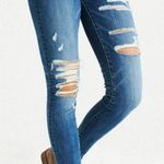 American Eagle Outfitters High Rise Distressed Jegging Blue Size 0 Photo 0