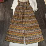 Lumiere Drop Waist Strapless Jumpsuit NEW S Boho Dopamine Coconut Girl Prints Orange Photo 1