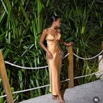 ZARA  maxi dress bodycon slip satin ruffle carmel evening wedding cocktail Photo 8