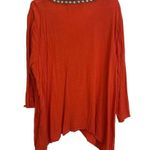 Soft Surroundings Orange Gauze Beaded Vneck Boho Resort wear Bohemian boho 2X Photo 1
