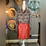 Vintage 70’s Inspired Tan Starburst Pattern Button Down Medium Brown Photo 1