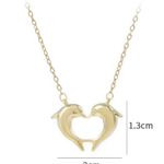 Gold Dolphin Heart Necklace Photo 2