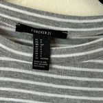 Forever 21 NWOT Small Gray and White Striped Relaxed Fit Peplum Dress Top Photo 2