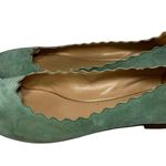 Chloé Chloe Women’s Size 39.5 9 Light Green Leaf Suede Lauren Scalloped Ballet Flats Photo 4