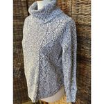 Gap  Black and White Cable Knit Turtleneck Sweater Size Small Photo 6