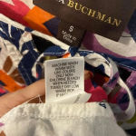 Dana Buchman ‎ Women's Floral Cotton Button down Tunic Roll Tab Sleeves Size S Photo 4