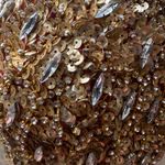 Mac Duggal Cassandra Stone Prom Dress Gown Hot Pink Gold Beaded Metallic Formal Photo 13