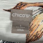 Chico's Shirt Women Floral Print Cotton Blend White Black Pink Floral Medium Photo 5