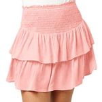 Simply Southern  womens large high elastic waist tiered short skirt light orange Photo 7