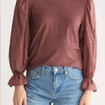 Nation Ltd  Women's Romy Bold Shoulder Lantern Sleeve Top Shirt Blouse Size S‎ Photo 0