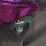 Lulus Lulu’s Cut‎ the Line Magenta Shiny Cutout One-Shoulder Mini Dress Size Large Photo 6