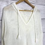Roxy NWT After Beach Break Crochet Hooded Sweater Off White Size Large Photo 6