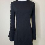 DO+BE  Black Mini Dress Long Sleeve Buttons Sz Small Photo 0