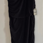 EXPRESS  One Shoulder Ruched Bodycon Midi Dress Black Size M Photo 0