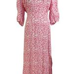 Olivia Bonas Two Tone Ditsy Floral Pink Midi Dress Size 14 Photo 0