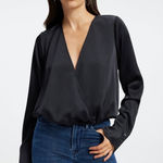 Good American  SATIN WRAP TOP Size Small‎ New with Tags Photo 0