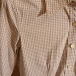 Rafaella  Women's Size 8 Tan Gingham Button Up Long Sleeve Shirt Photo 3