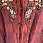 Free People NWot  embellished plaid shirt Photo 9