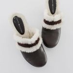 Tommy Hilfiger Merry Vintage Y2K Leather Faux Fur Trim Platform Clogs Photo 2