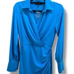 Anthropologie NWOT Fore Turquoise Blue Long Midi Wrap Dress - Size Small Photo 6