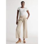 Quince  100% European Linen Wide Leg Pants Medium Tan Flax Pull On Photo 1