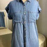 Velvet Heart denim Buttoned Mini Dress with Cuffed Sleeves Photo 13