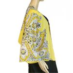 ROSEY TOMATO YELLOW & BLACK LIGHTWEIGHT PAISLEY PRINT BOLERO COVER (3X) Photo 4