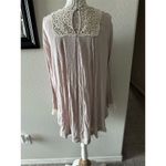 Free People  Women's Beige Bohemian Tunic Dress Long Sleeve Size L Photo 2