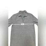 Lilla P Gray Cotton Shift Shirt Dress Size S Collared V Neck 3/4 Sleeve Photo 7
