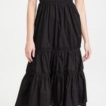O.P.T‎ Anthropologie Black Square Neck Smocked Maxi Dress Size Small Photo 0