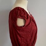 Aeropostale Crop Top Button Down- Rust- Size Medium- Peasant Boho Festival Photo 3