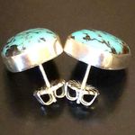Sterling Silver JAY KING Turquoise Cabochon Black Matrix  Earrings NWOT Photo 9