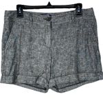 Apt. 9  SZ 8 Torie Shorts Linen Blend Zip-Fly Pockets Cuffed Mid-Rise Gray Photo 0