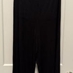 Free People  Beach Pants Women's Small Black Cropped Pull On Ribbed Wide-Leg Knit Photo 0