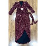Zhivago Burgundy Sequin Kinsey Wrap Dress Women’s Size 8 Party Cocktail Evening Red Photo 9