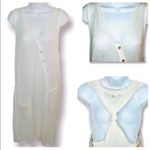 MADO et les autres Swim Cover Up Sweater Dress Asymmetrical Knot Back White 4 White Photo 1