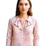 J.Crew Women’s Top in Field Day Women’s Mini Floral Ruffle Blouse XL Photo 0