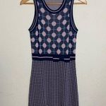 Red Valentino  Garavani Blue & Pink Polk-a-dot/Striped‎ Printed Mini Dress Photo 1