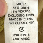 Tracy Reese | Size 6 | Linen Blend Pea Green Notched Tie-Waist Pleated Crop Pant Photo 5