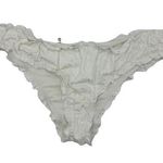 Aerie White Cheeky Lettuce Hem Bikini Bathing Suit Bottoms White Eyelet medium Photo 0