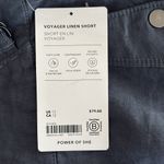 Athleta NWT Size 12 Voyager Short 100% Linen Granite Blue $79 - 586829 Photo 4