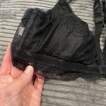 Victoria's Secret Victoria’s Secret Bralette black large velvet trim lace front Closure EUC Photo 2