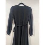 Bar III Womens Formal Long Sleeve Wrap Dress Midi Black S Photo 8